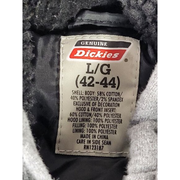 Dickies Insulated Hooded Coat Men Sz 42-44 L Denim Utility Casual Workwear - Picture 6 of 8